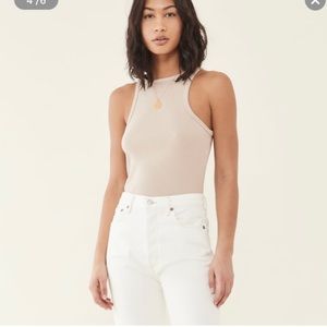 Agolde Off White Bailey Ribbed Knit Tank Size XS Worn Once